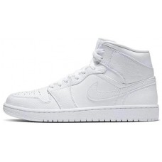 Кроссовки Nike Jordan 1 Mid Triple White белые